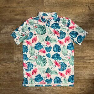 1764 Golf Flower Shirt Polo Mens Medium